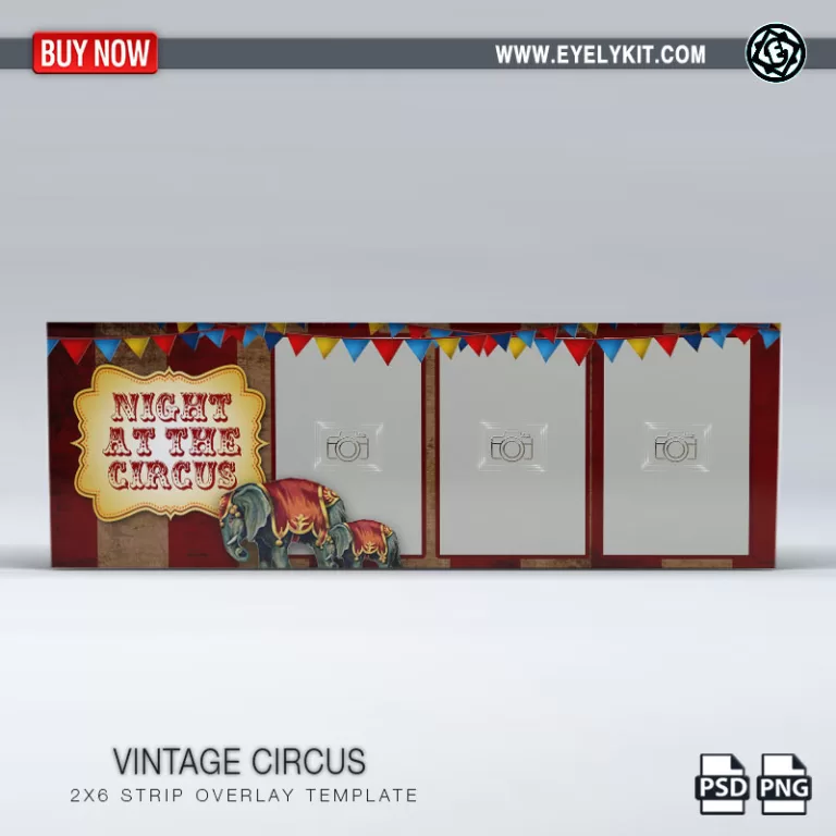 2X6 PHOTO BOOTH OVERLAY OVERLAY-TEMPLATE-VINTAGE-CIRCUS