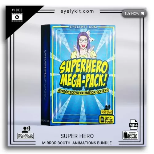 27 comic superhero animations Mirror-Booth-Boxsets-animations-for-photo-booths-SUPER-HERO