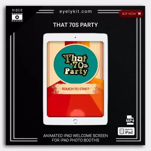 retro 70s ipad welcome screens that-70s-party-ipad-animation-welcome-greet-screen-photo-booth