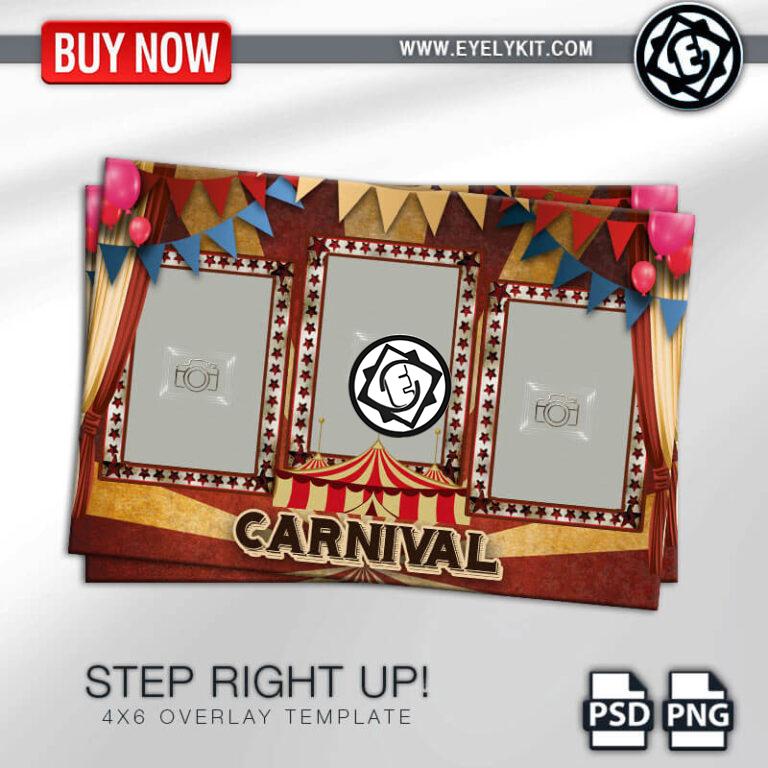 4X6 circus overlay templates OVERLAY-PHOTOBOOTH-ANIMATION-IPAD-MIRROR-FREE-step-right-up-3pic-P