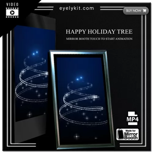 Mirror Booth Start Screens mirror-photo-booth-animation-touch-to-start-happy-holiday-tree