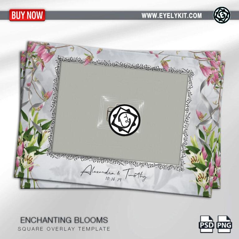 Pink and silver photo booth template OVERLAY-PHOTOBOOTH-ANIMATION-IPAD-MIRROR-FREE-ENCHANTING-BLOOMS-1PIC-L