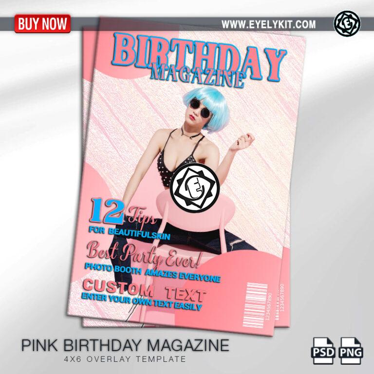 MAGAZINE COVER OVERLAY OVERLAY-PHOTOBOOTH-ANIMATION-IPAD-MIRROR-FREE-PINK-BIRTHDAY-MAGAZINE