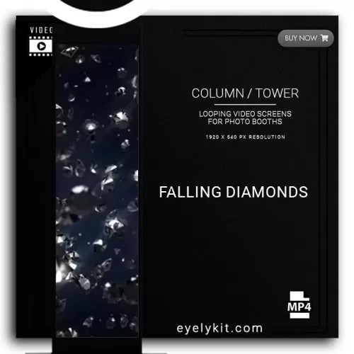 COLUMN PILLAR TOWER VIDEO column-tower-screens-FOR-PHOTO-BOOTHS-EYELYKIT-FALLING-DIAMONDS