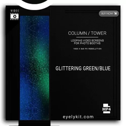 COLUMN PILLAR TOWER VIDEO column-tower-screens-FOR-PHOTO-BOOTHS-EYELYKIT-GLITTERING-GREEN-BLUE