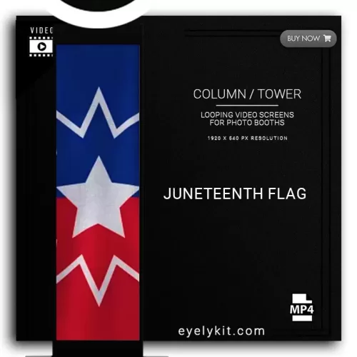 COLUMN PILLAR TOWER VIDEO column-tower-screens-FOR-PHOTO-BOOTHS-EYELYKIT-JUNETEENTH-FLAG