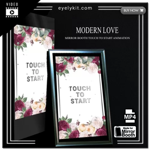 Mirror Booth Start Screens mirror-photo-booth-animation-touch-to-start-modern-love