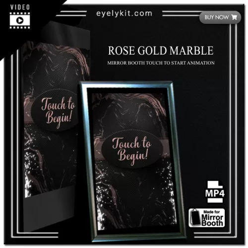 Mirror Booth Start Screens mirror-photo-booth-animation-touch-to-start-rose-gold-marble