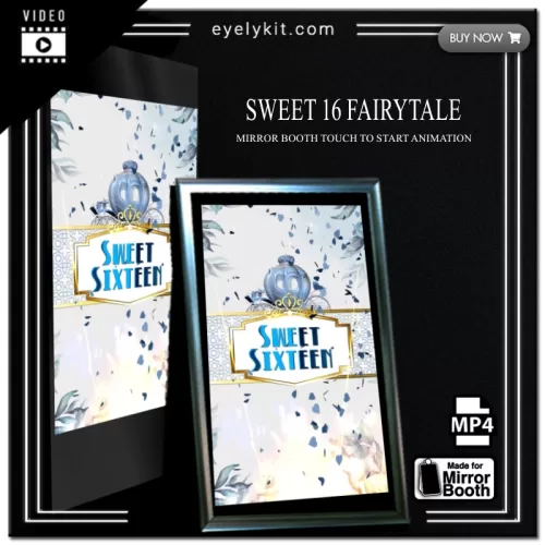 Mirror Booth Start Screens mirror-photo-booth-animation-touch-to-start-sweet-16-fairytale