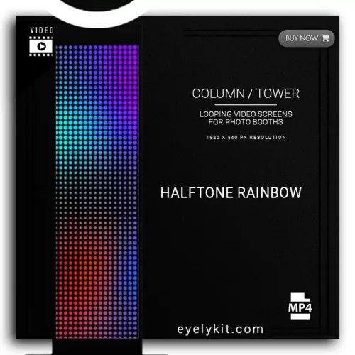 COLUMN PILLAR TOWER VIDEO column-tower-screens-FOR-PHOTO-BOOTHS-EYELYKIT-HALFTONE-RAINBOW