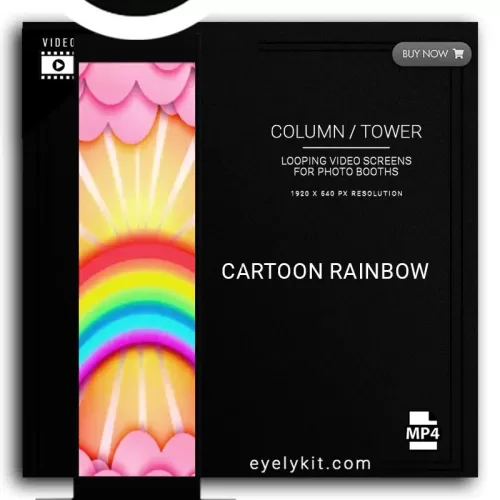 COLUMN PILLAR TOWER VIDEO column-tower-screens-FOR-PHOTO-BOOTHS-EYELYKIT-CARTOON-RAINBOW