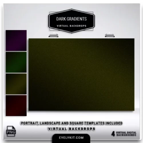 Dark Gradients Studio Backdrops- This set includes four high-resolution backdrops in elegant, deep gradient hues: rich red, emerald green, luxurious gold, and royal purple. These backdrops create a moody, upscale environment ideal for capturing timeless and professional photos. Perfect for formal events, galas, corporate gatherings, and high-end parties, these gradient backdrops bring a refined aesthetic to any occasion.