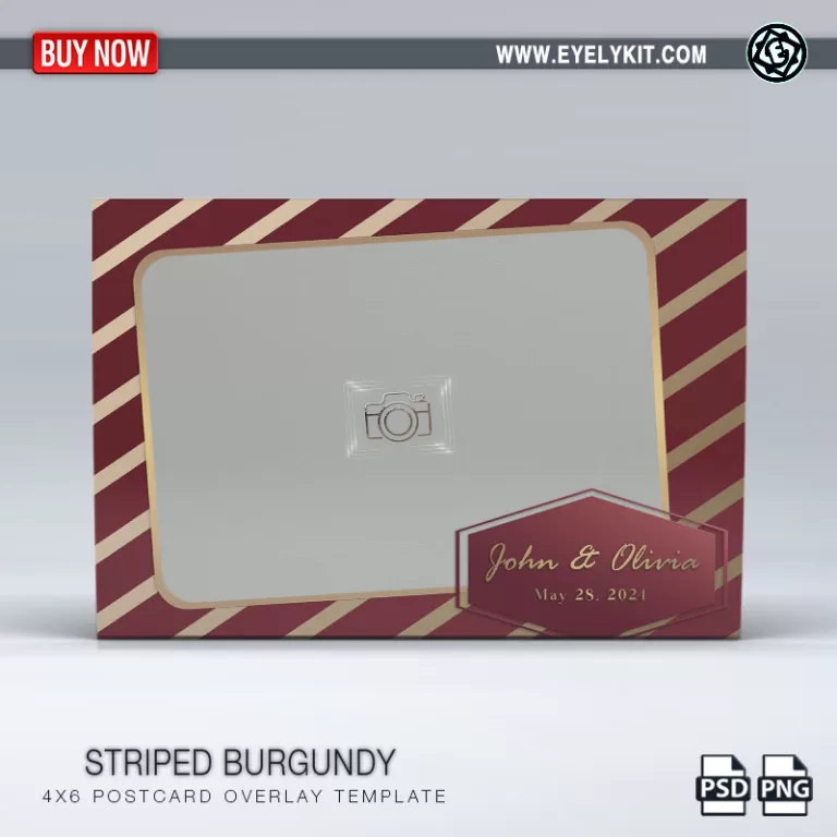 PHOTO BOOTH OVERLAY OVERLAY-TEMPLATE-STRIPED-BURGUNDY-1PICL