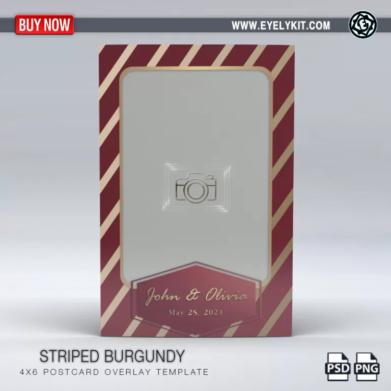 PHOTO BOOTH OVERLAY OVERLAY-TEMPLATE-STRIPED-BURGUNDY-1PICP