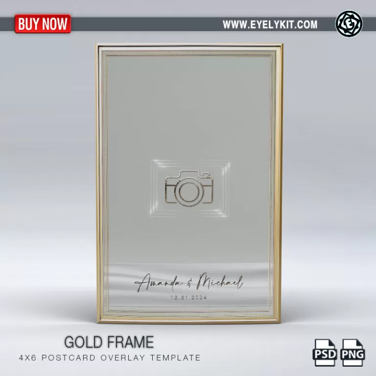 PHOTO BOOTH OVERLAY OVERLAY-TEMPLATE-GOLD-FRAME-1PICP