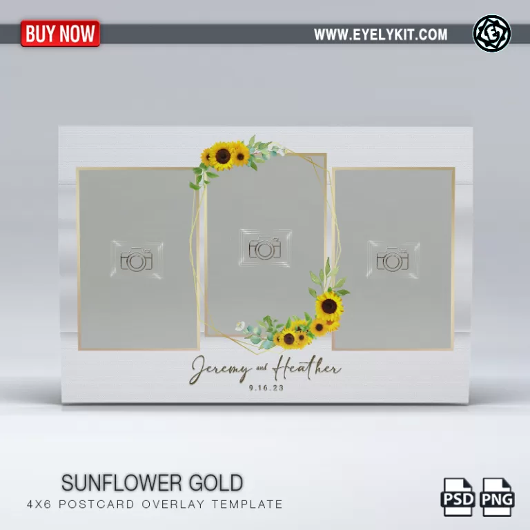 PHOTO BOOTH OVERLAY OVERLAY-TEMPLATE-sunflower-gold-3pic-p