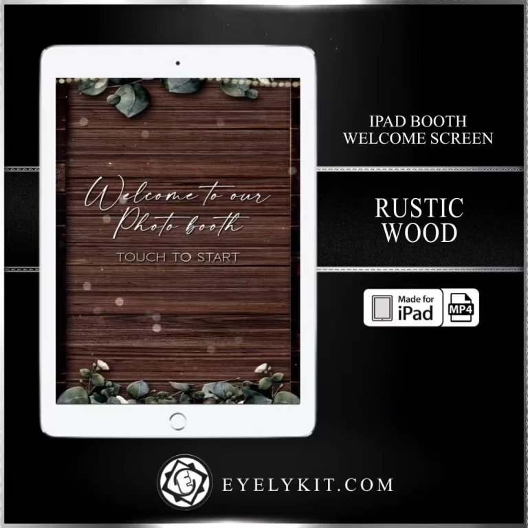 iPad Photo Booth Screen IPAD-PHOTOBOOTH-ATTRACT-SCREEN-rustic-wood