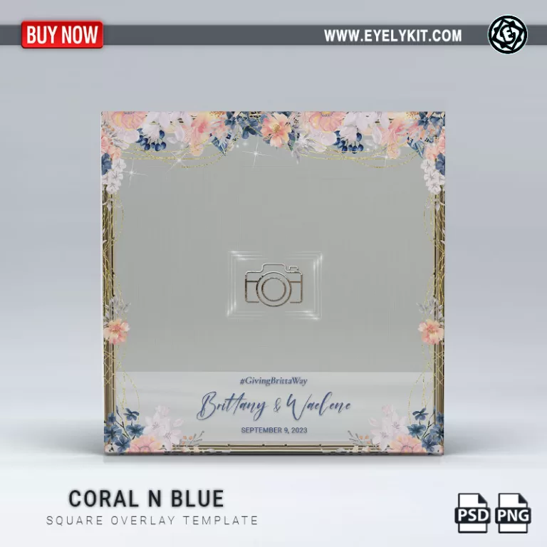 PHOTO BOOTH OVERLAY OVERLAY-TEMPLATE-CORAL-N-BLUE-SQUARE