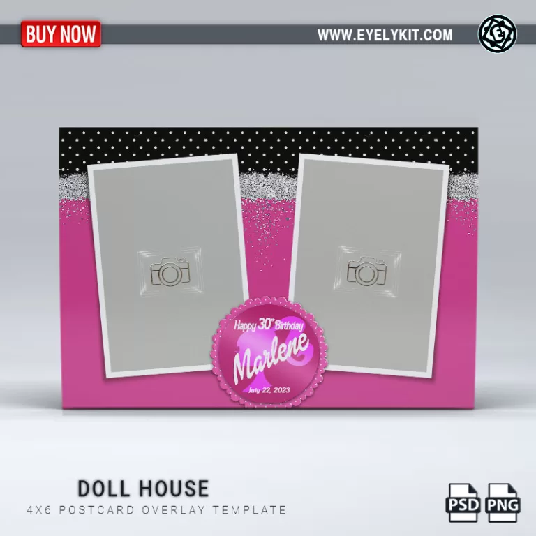 PHOTO BOOTH OVERLAY OVERLAY-TEMPLATE-DOLL-HOUSE-2PIC-P