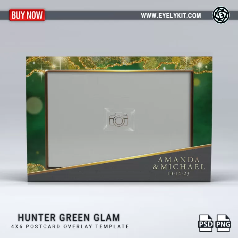 PHOTO BOOTH OVERLAY OVERLAY-TEMPLATE-HUNTER-GREEN-GLAM-1PICL