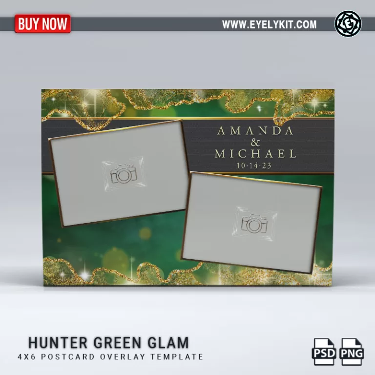 PHOTO BOOTH OVERLAY OVERLAY-TEMPLATE-HUNTER-GREEN-GLAM-2PICL