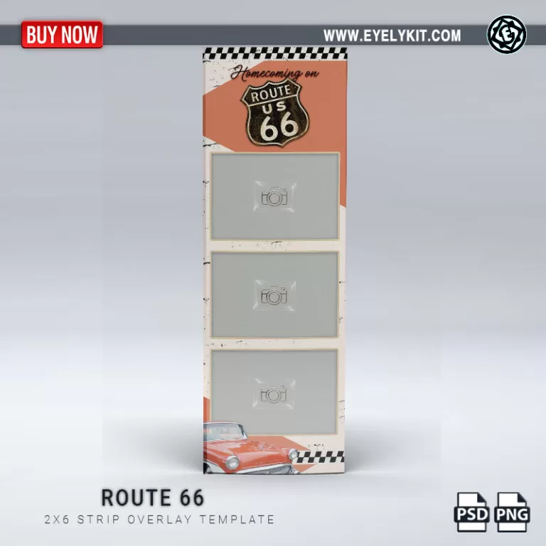 PHOTO BOOTH OVERLAY OVERLAY-TEMPLATE-ROUTE-66-2X6L