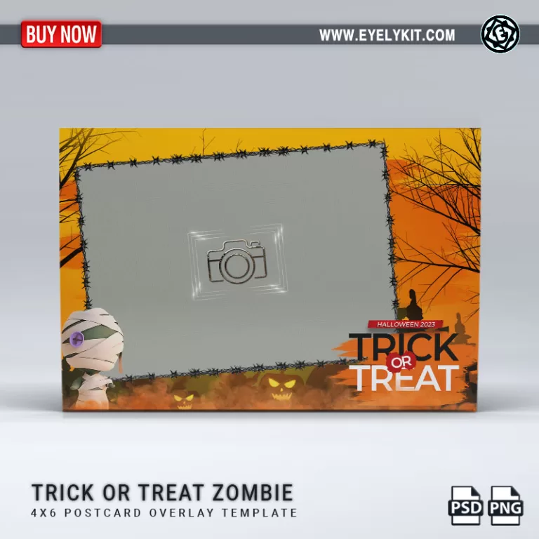 PHOTO BOOTH OVERLAY OVERLAY-TEMPLATE-TRICK-OR-TREAT-ZOMBIE-1PICL