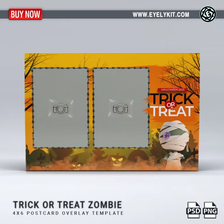 PHOTO BOOTH OVERLAY OVERLAY-TEMPLATE-TRICK-OR-TREAT-ZOMBIE-2PICP