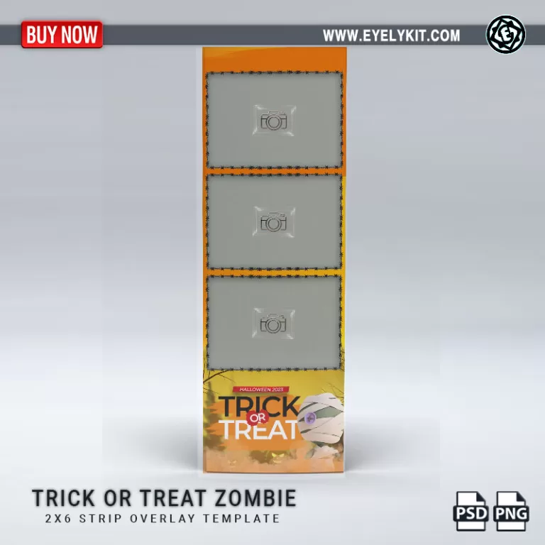 PHOTO BOOTH OVERLAY OVERLAY-TEMPLATE-TRICK-OR-TREAT-ZOMBIE-2X6L