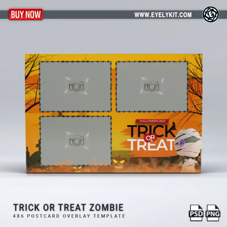 PHOTO BOOTH OVERLAY OVERLAY-TEMPLATE-TRICK-OR-TREAT-ZOMBIE-3PICL