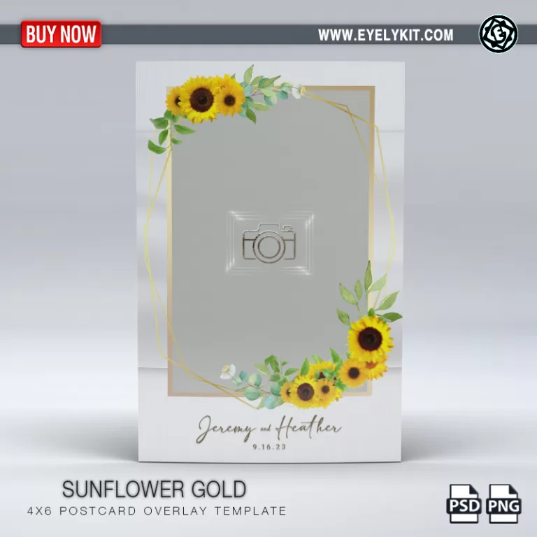 PHOTO BOOTH OVERLAY OVERLAY-TEMPLATE- OVERLAY-TEMPLATE-sunflower-gold-1pic-p