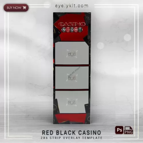 PHOTO BOOTH OVERLAY OVERLAY-TEMPLATE-RED-BLACK-CASINO-2X6-L