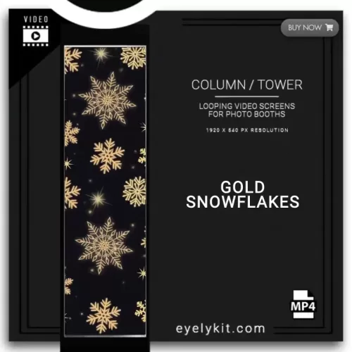 LED tower Photo Booth GOLD-SNOWFLAKES-PHOTO-BOOTH-COLUMN-SCREEN