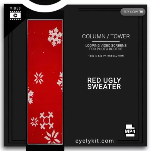 LED tower Photo Booth RED-UGLY-SWEATER-PHOTO-BOOTH-COLUMN-SCREEN