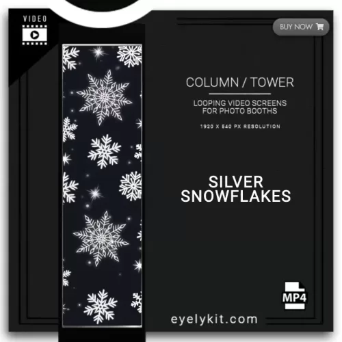 LED tower Photo Booth SILVER-SNOWFLAKES-PHOTO-BOOTH-COLUMN-SCREEN