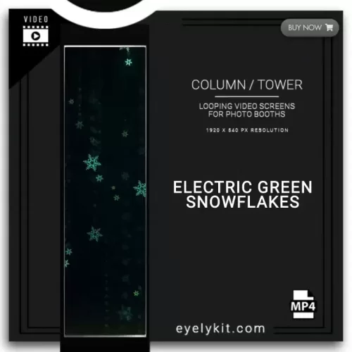 LED SCREEN PHOTO BOOTH electric-green-snowflakes-PHOTO-BOOTH-COLUMN-SCREEN