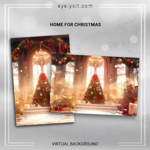 Beautiful Christmas Photo Booth Backdrops HOME-FOR-CHRISTMAS-1