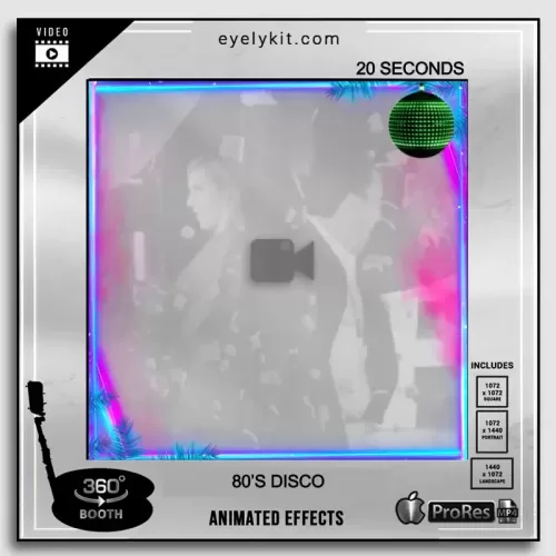 snappic alpha effects 80s-disco-360-booth-animated-effects-template