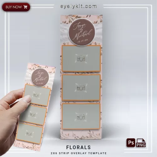 elegant overlay templates-FLORALS-3 LANDSCAPE PHOTOS. Printable overlays Photo booth graphics 2X6 Photo booth templates Premium overlays