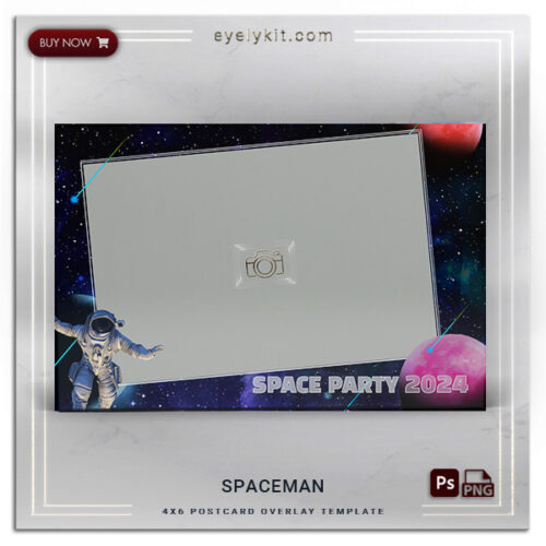 Spaceman overlay template for photo booths