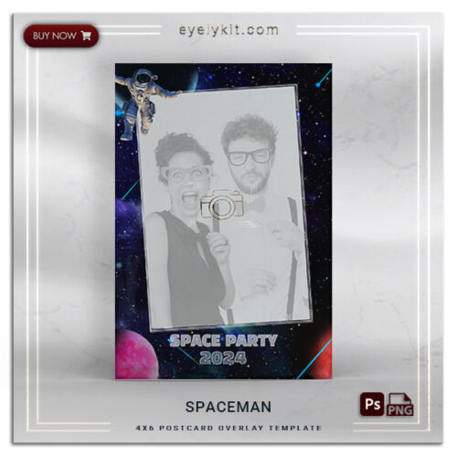 Spaceman overlay template for photo booths