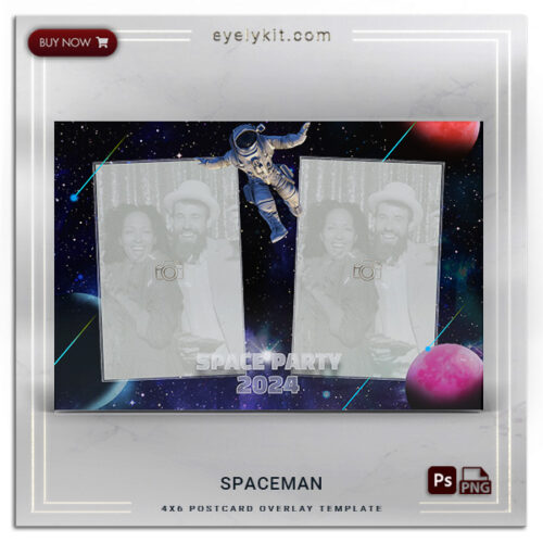 Spaceman overlay template for photo booths