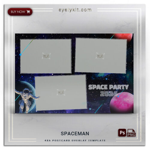 Spaceman overlay template for photo booths