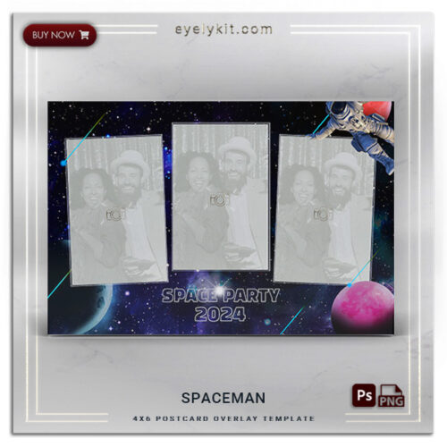 Spaceman overlay template for photo booths