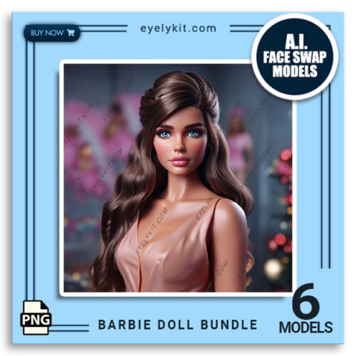 Barbie ai faceswap Models. ai-photo-booth-face-swap-models-enchanted-package-barbie themed face models for photo booths.