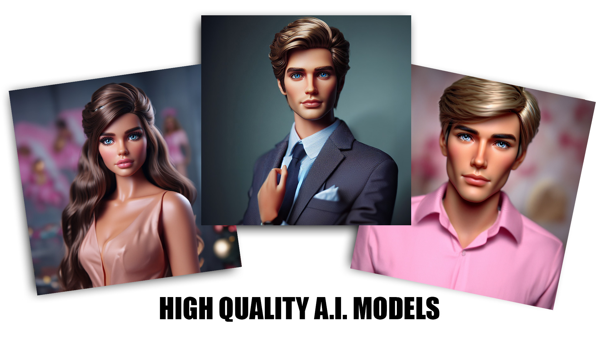 Barbie ai faceswap Models. ai-photo-booth-face-swap-models-enchanted-package-barbie themed face models for photo booths.