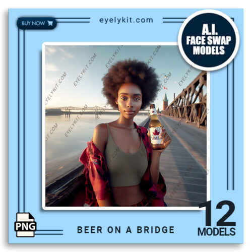 drinking beer on a bridge AI FaceSwap ai-photo-booth-face-swap-models-beer-on-a-bridge