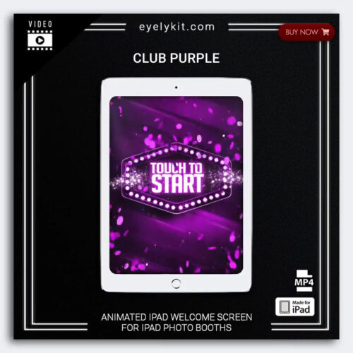 neon purple ipad booth welcome screen club--ipad-animation-welcome-club-purple