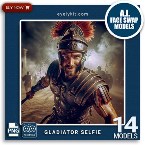 Gladiator face swap models avatars AI-Faceswap-models-for-photo-booths-GLADIATOR-SELFIE-1