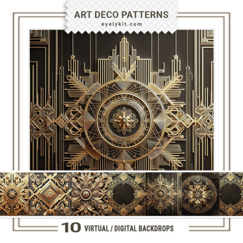 gold art deco virtual backdrops AI-generated-virtual-backdrops-backgrounds-for-photobooth-overlat-templates-ART-DECO-PATTERNS-1